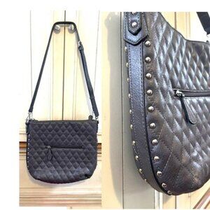*NEW* Gray Quilted Bag with Silver Studs
